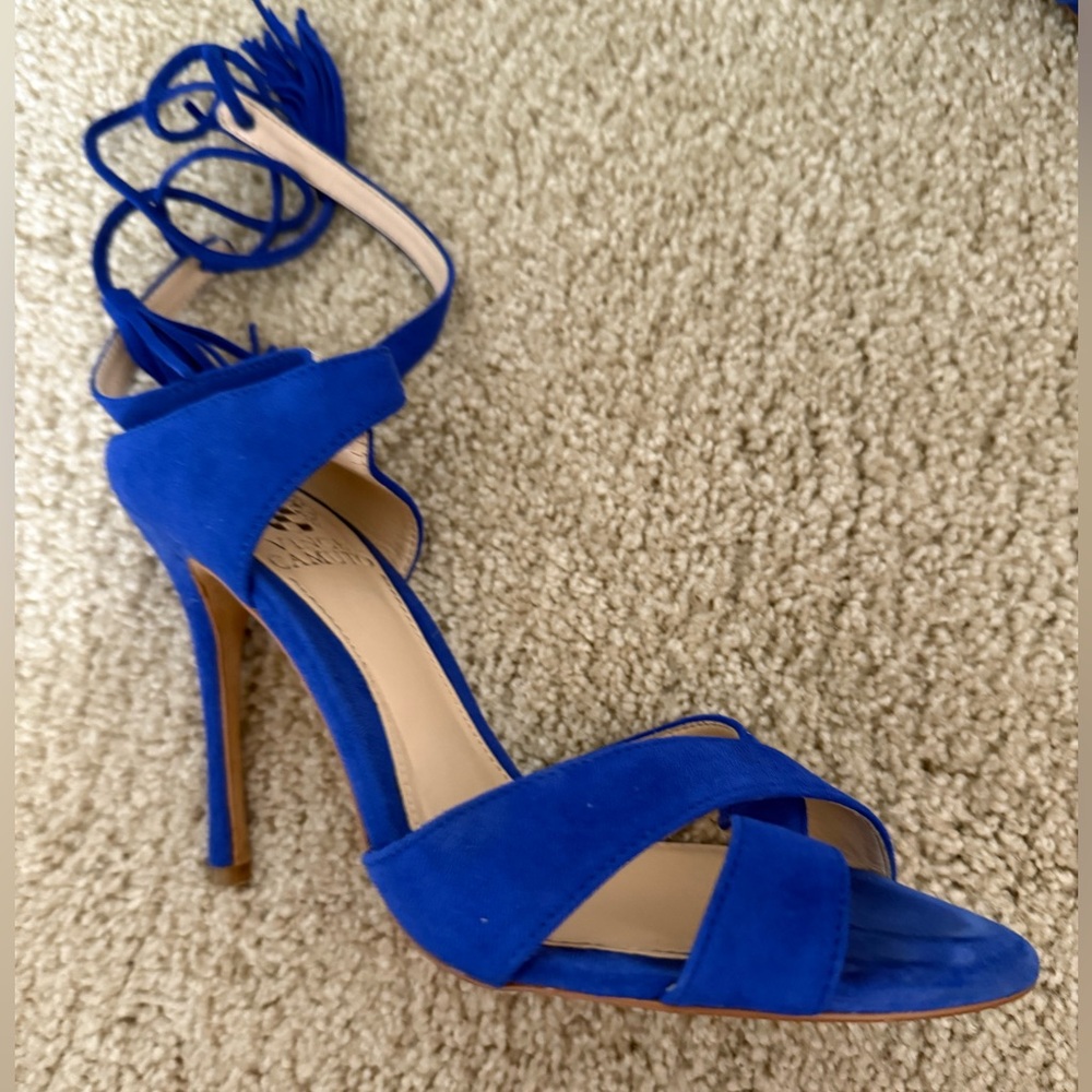 Vince Camato Blue Suede lace up heels